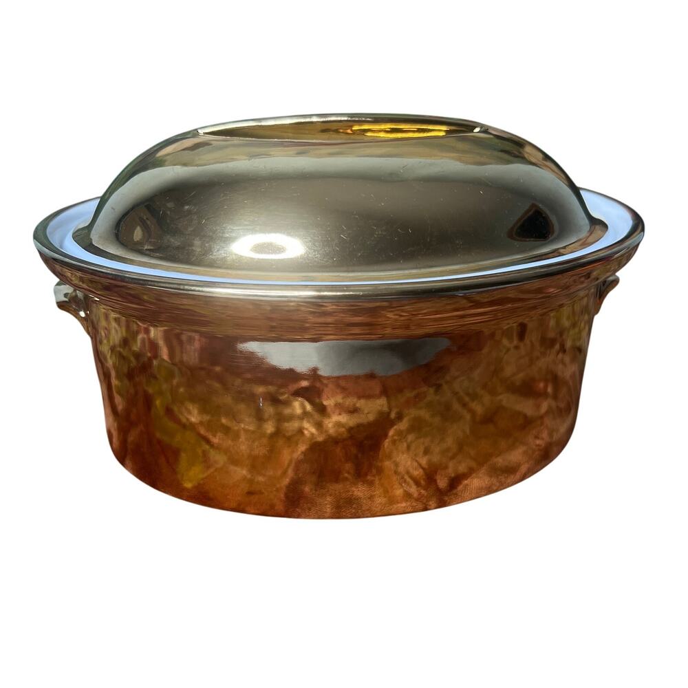 VTG 70s Royal Worcester Covered Casserole Luster Gold 2 Qt Round Size 24 Shape 5